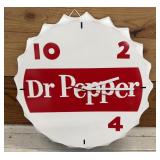 Bottle Cap Dr. Pepper Wall Clock- Metal Pioneer