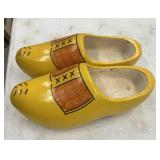 Hand-Painted Yellow Dutch Wooden Clog Shoes
