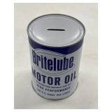 Vintage Britelube Motor Oil Can Coin Bank