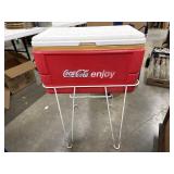 Igloo Coca Cola Ice Chest on Metal Stand. Hinges