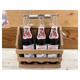 Vintage Style Wood 6-Pack Soda Bottle Holder with