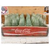 Wood Coca-Cola Soda Crate Filled with Glass
