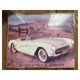Framed print of White 1957 Chevrolet Corvette