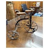 Small Metal/Wood Tricycle, Toy/Doll Size.