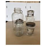 Bundle of misc jars. Includes glass Crown Royal