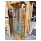 Lighted Wooden Display Cabinet with Glass