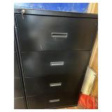 Black Metal HON 4-Drawer Lateral File Cabinet