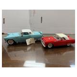2 Die-Cast Model Toy Cars. 1:24 Scale Turquoise