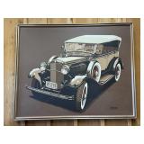 Framed Antoinette Letterman Classic Car Oil