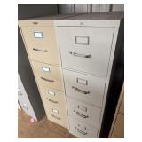 TWO Tan 4-Drawer Office Filing Cabinets