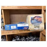 Shelf lot of brakes auto parts in boxes
