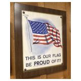 Framed 1970s patriotic poster featuring the U.S.