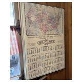LARGE VINTAGE PAPER WALL CALENDAR POSTERS
