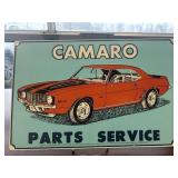 Camaro Parts and Service Metal Tin Sign