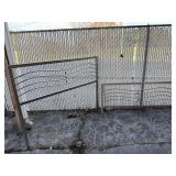 Full-size silver tone, metal, headboard, and