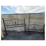 Decorative swirl designedBrown iron headboard,