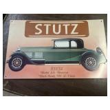 Stutz Model AA Bearcat/Black Hawk DV 32 Metal Sign