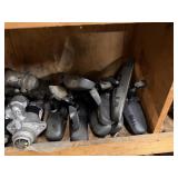Shelf lot of rearview mirrors and starters