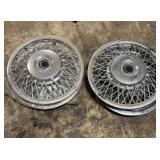 Lot of 4 15 inch wire spoke wheels.2 are