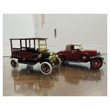 2pc Die Cast Model Cars, Red, Model A/T
