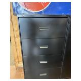 Black Metal HON 4-Drawer Lateral File Cabinet