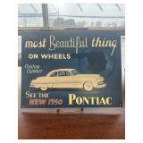 Metal Sign 1950 Pontiac "Most Beautiful Thing On