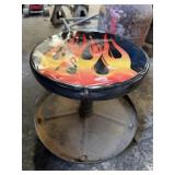 Small Roll Around Shop Stool with Plastic Fire
