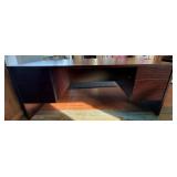 Large wooden 4 drawer office desk.