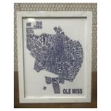 Framed Art Stylized Map of the Ole Miss Campus