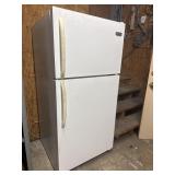 White Frigidaire top-freezer refrigerator with