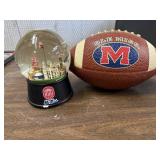 Ole Miss University Snow Globe and Football.