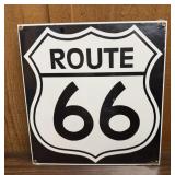 Ande Rooney ROUTE 66 Porcelain Enameled Sign,