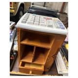 Wooden desk organizer on, swivel base and