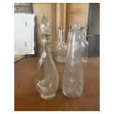 Bundle of Two Vintage Glass Decanters