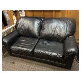 Black Faux Leather Loveseat Sofa, Perfect for Man