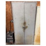6 foot metal Tensco cabinet full of miscellaneous