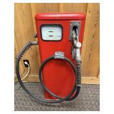 Tokheim Red Vintage Gasoline Pump with hose,