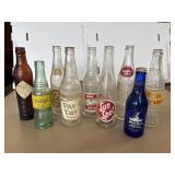 Vintage bundle of misc soda bottles. Includes