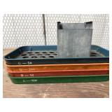 Coke machine change box and 4 coin trays.