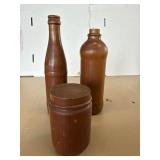 3 Mid-century teak industrial assorted wood