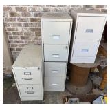Bundle of 3 Metal Storage Filing Cabinets