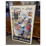 New Orleans Cooking with Jazz Framed Poster