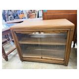 Rolling TV or Microwave Cabinet with Glass Doors