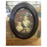 Antique oval picture with Wooden Frame, with