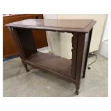 Vintage Brown Painted Footed Shelf Cabinet