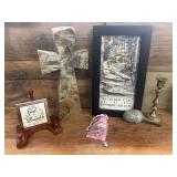 Framed Print, Stone Cross, PSALMS Painted Rock,