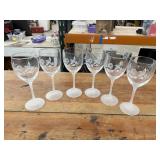 6pc Avon Hummingbird Stemmed Wine Glasses with