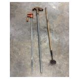 Collection of tools, including a Bar clamp, a