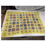 Handmade Granny Square Crochet Baby Blanket Yellow
