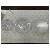 3 Glass Platters, Anchor Hocking Wexford Clear